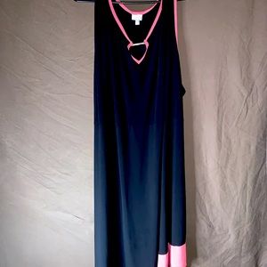 Pink and Black long Maxi dress 👗